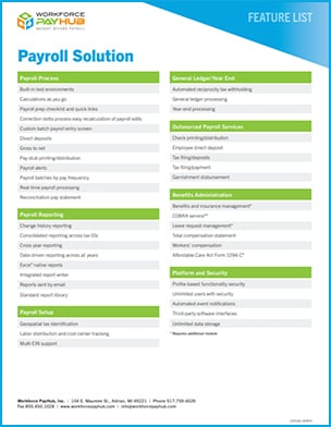 Michigan Payroll Solution Feature List