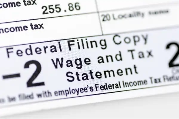 Bottom of federal filing wage and tax statement