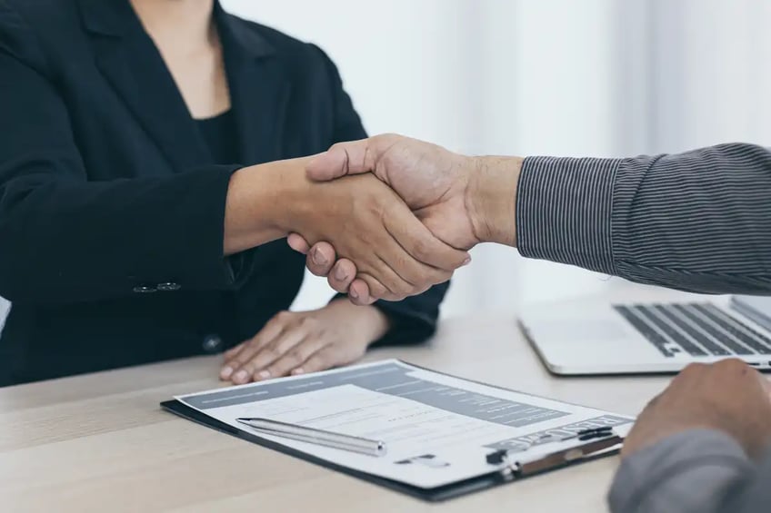 Handshake on a contract
